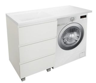 Напольная тумба под раковину Эстет Dallas Luxe ФР-00002014 Л/П 110см три ящика белый